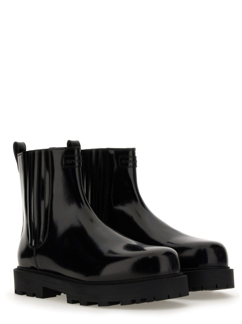Polished Leather Chelsea Boots