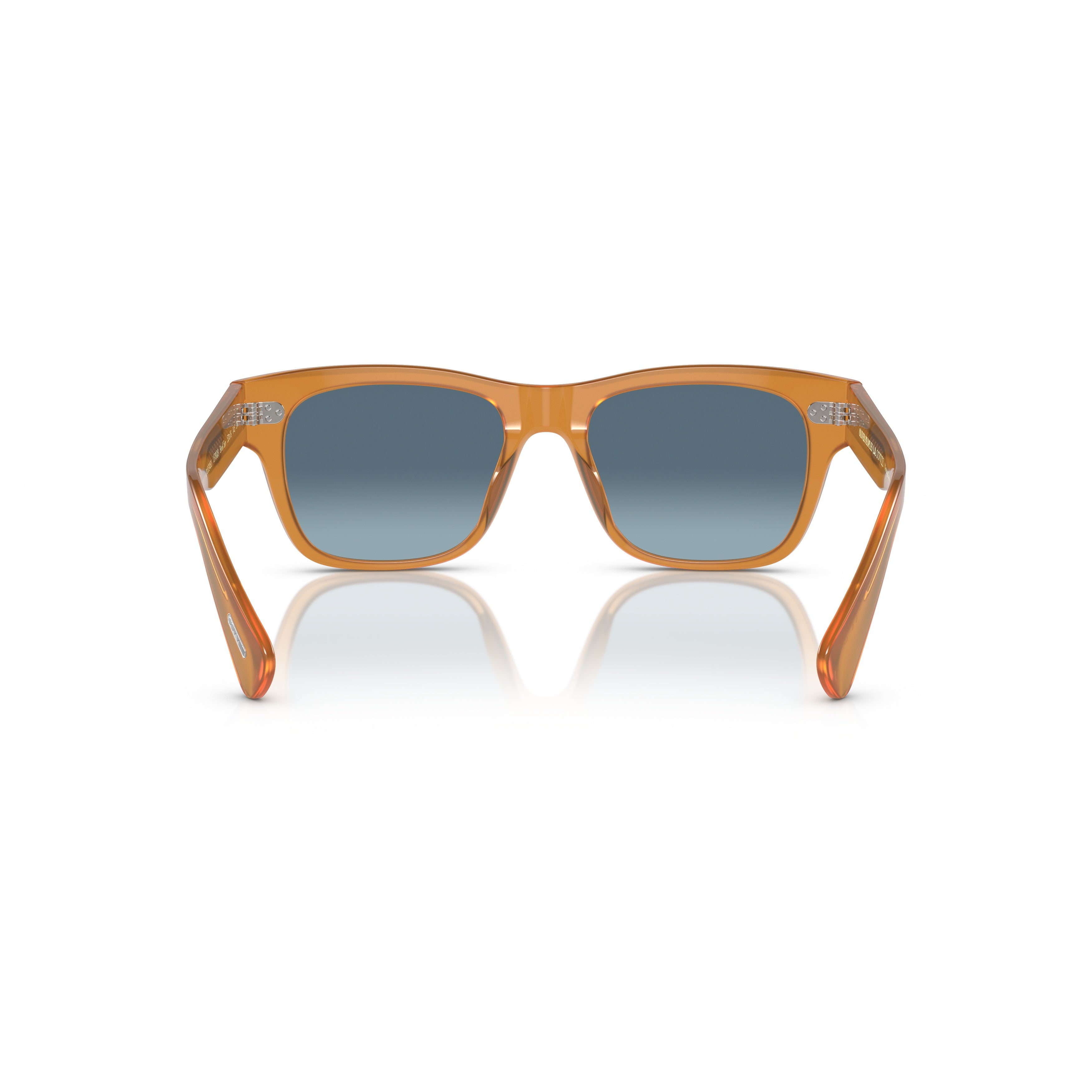 0ov5524su Translucent Amber Acetate Sunglasses with Gradient Blue Lenses