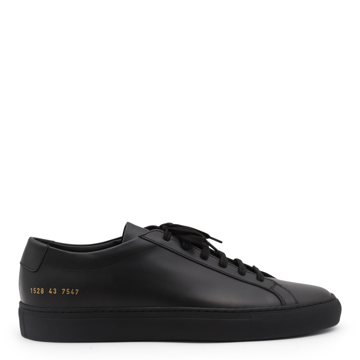Minimalist Black Leather Sneakers With Gold Detailing