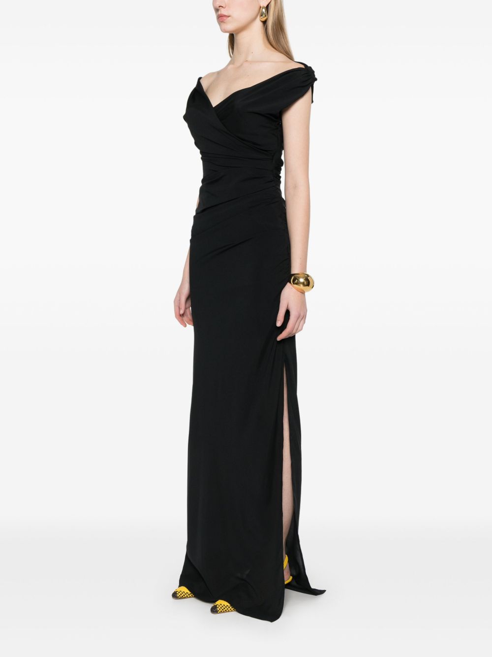 Maxi Dress with Ruched Bodice