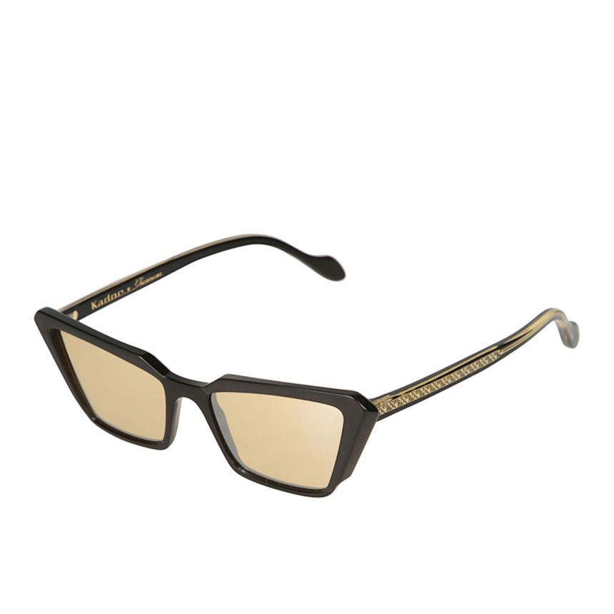 Butterfly Glamour-S Bold Geometric Sunglasses with Textured Gold Accents