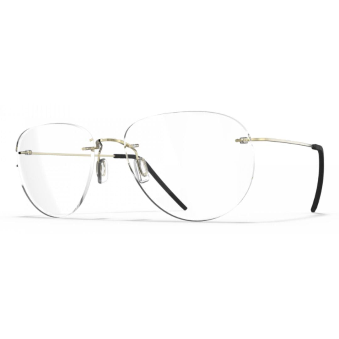 Bf1070 Aero Loop B1-P2 Rimless Gold Beta Titanium Eyeglasses with Minimalistic Frame
