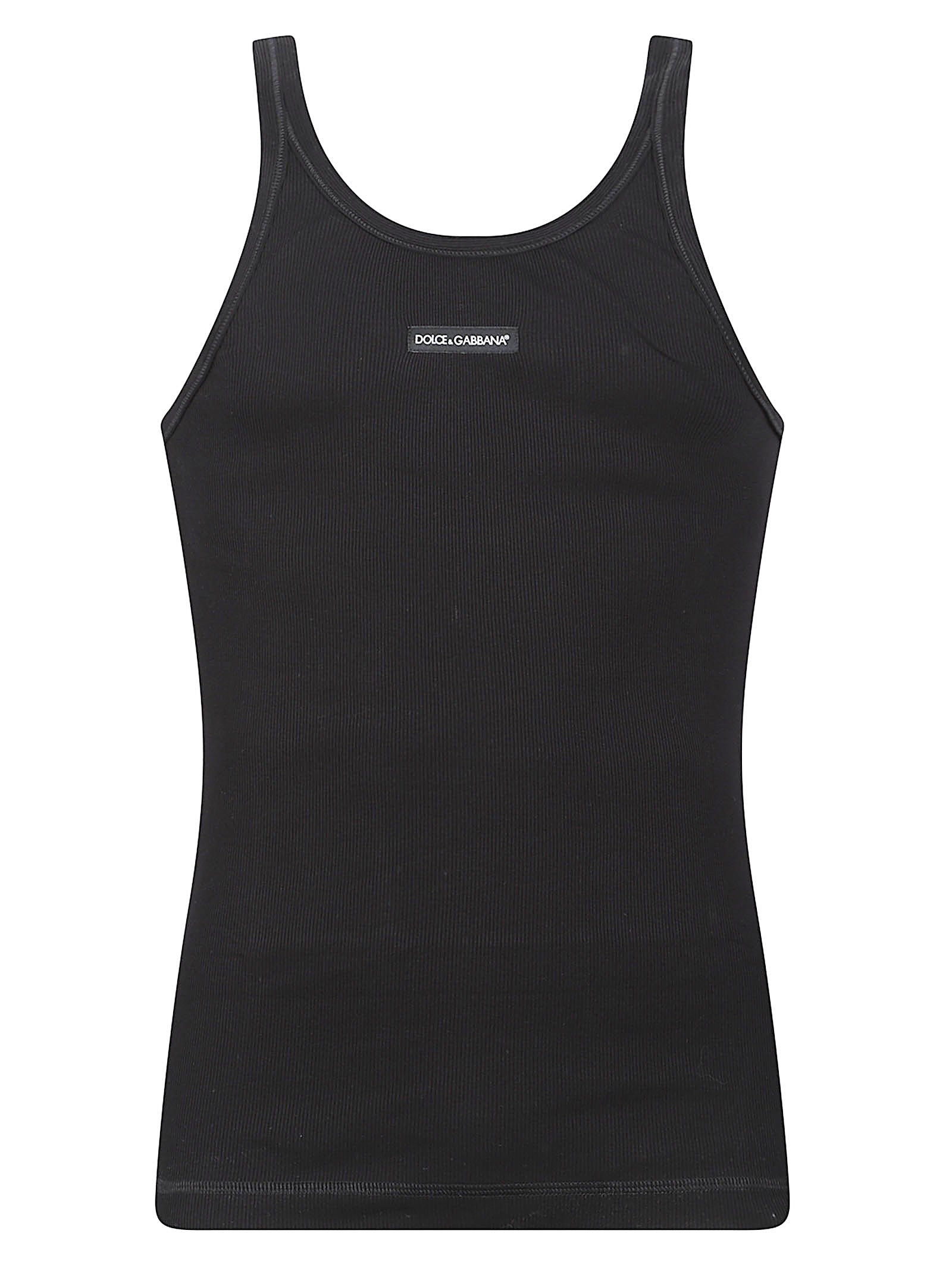 Fitted Ribbed Tank Top with Scoop Neckline