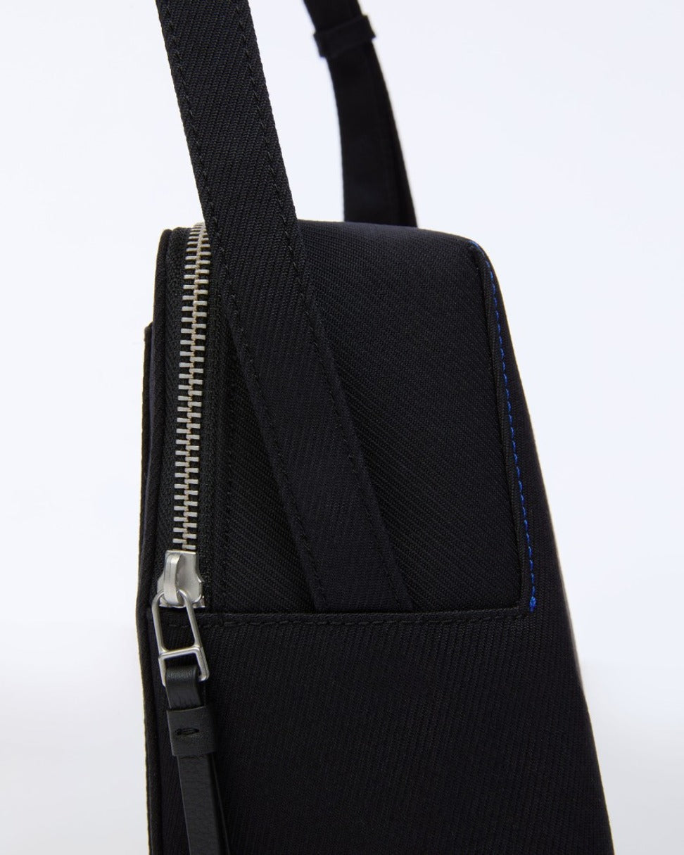 Asymmetric Grained Leather Crossbody Bag