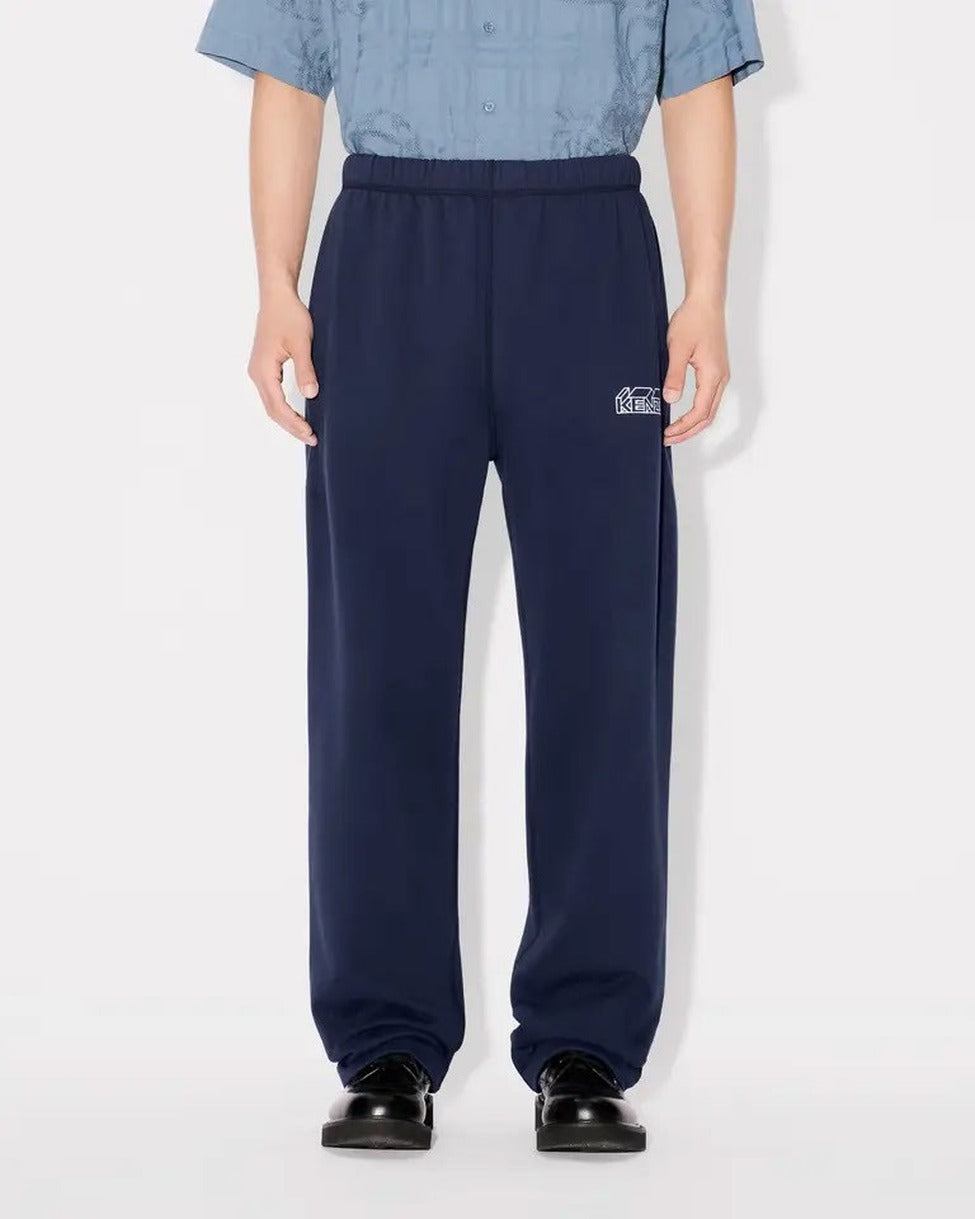 Relaxed Blue Straight Jog Pants
