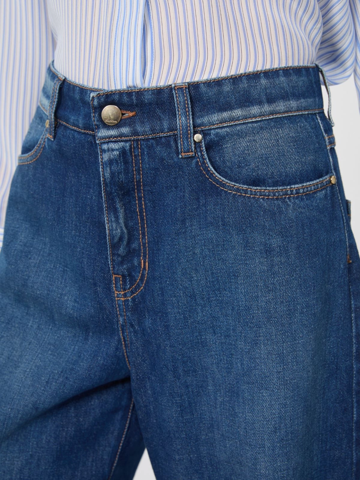 Wide-Leg Denim Jeans with High Waist
