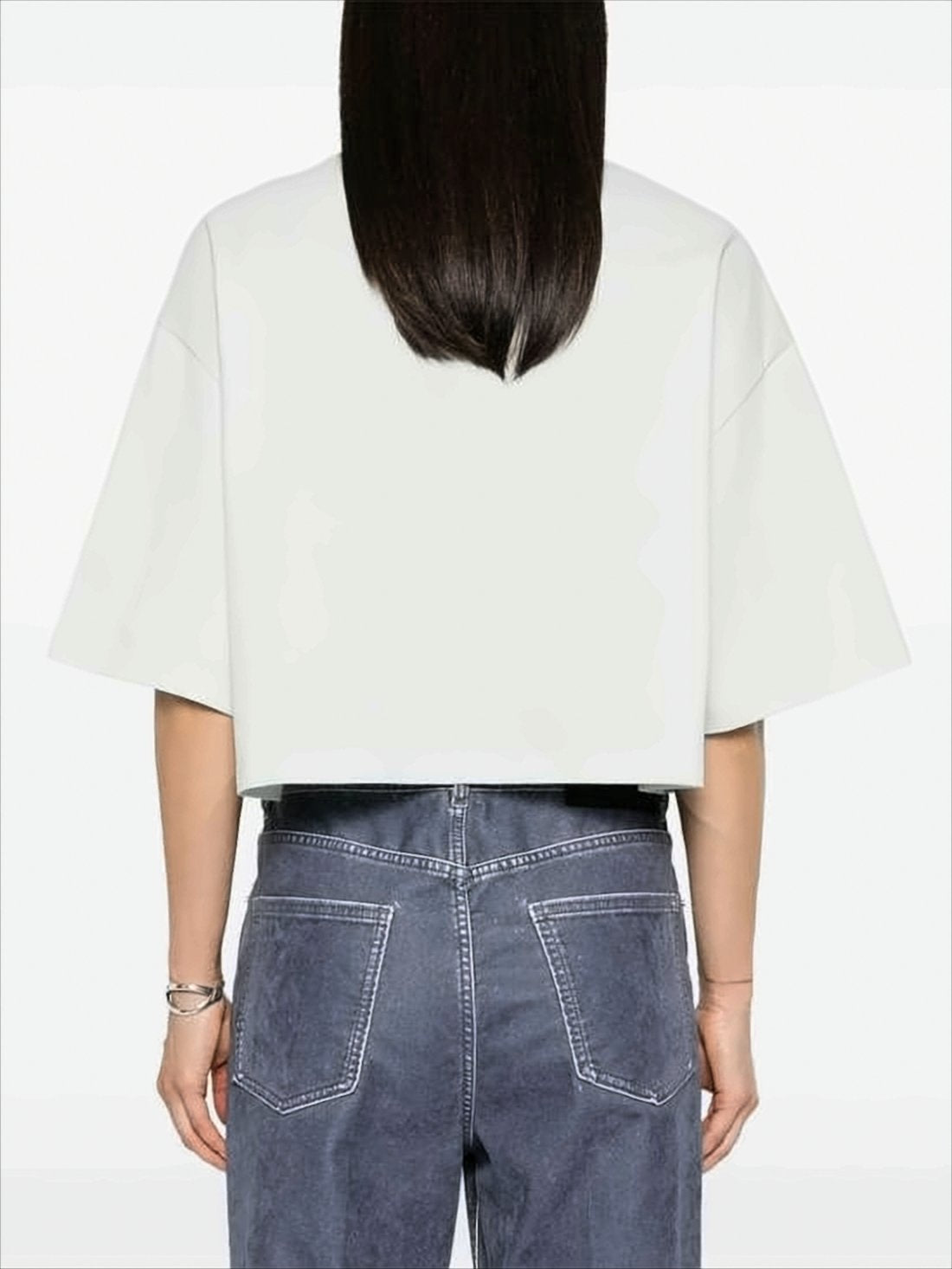 Cropped Polo Shirt with Classic Collar
