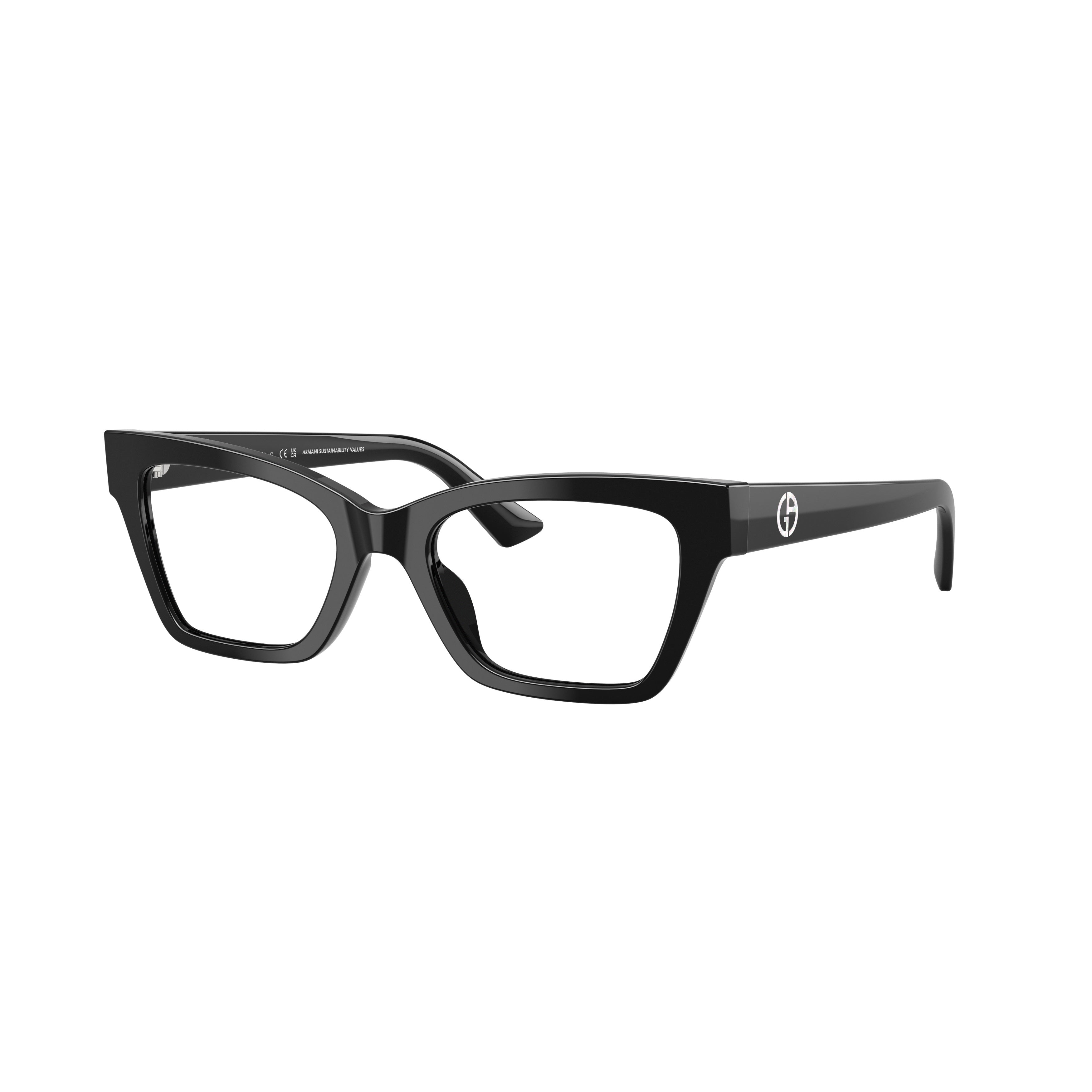 0ar7285hu Rectangular Black Acetate Eyeglasses with Logo Emblem