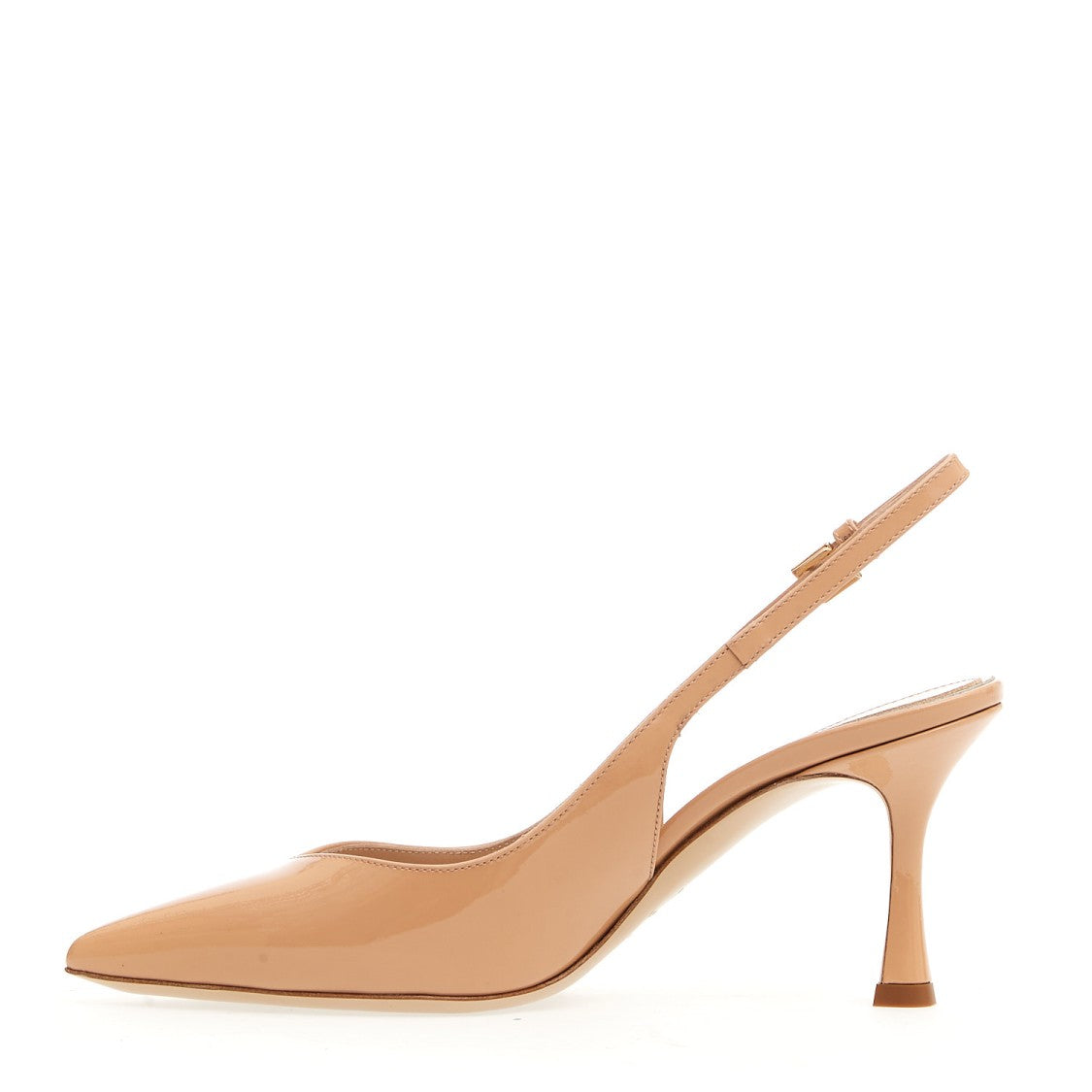 75Mm Heel Nude Patent Slingback