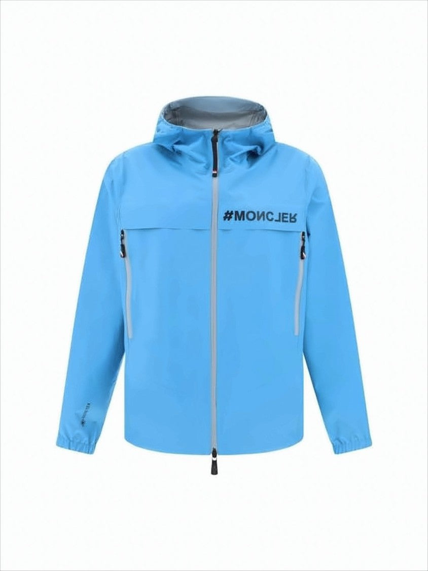 Lightweight Hooded Jacket in Bright Blue Polyester
