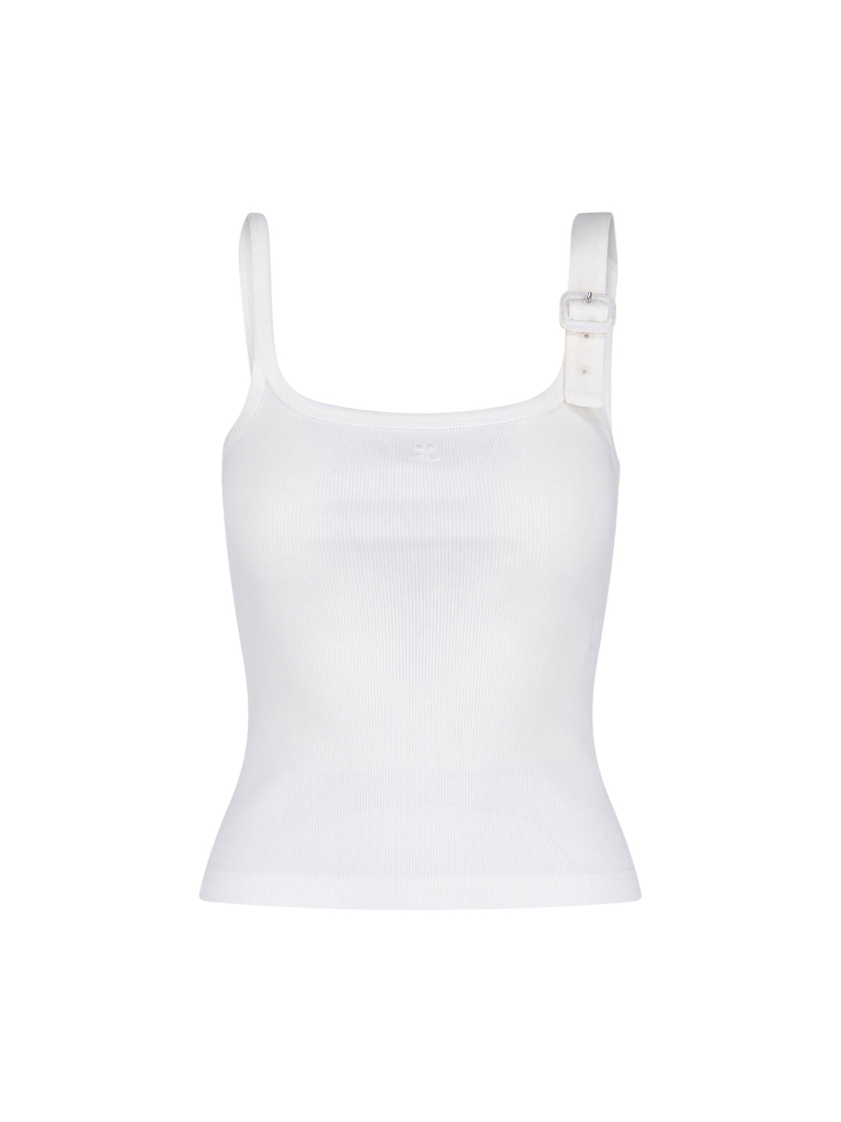 Fitted White Top With Classic Neckline