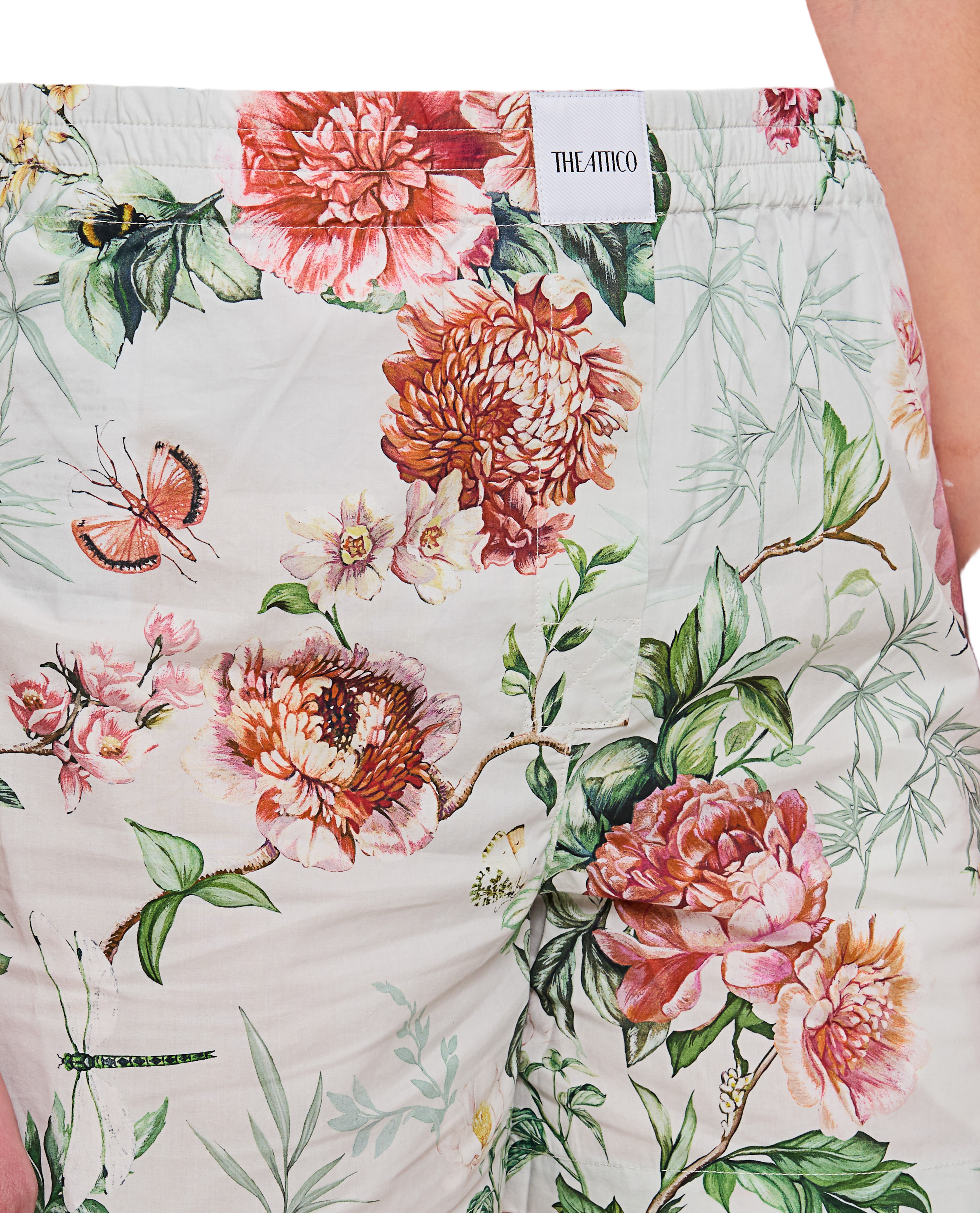 Ivory Floral Print Short Trousers