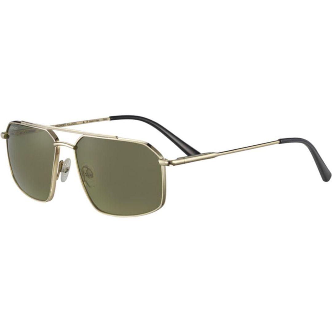 Wayne Rectangular Frame Sunglasses with Metallic Gold Structure