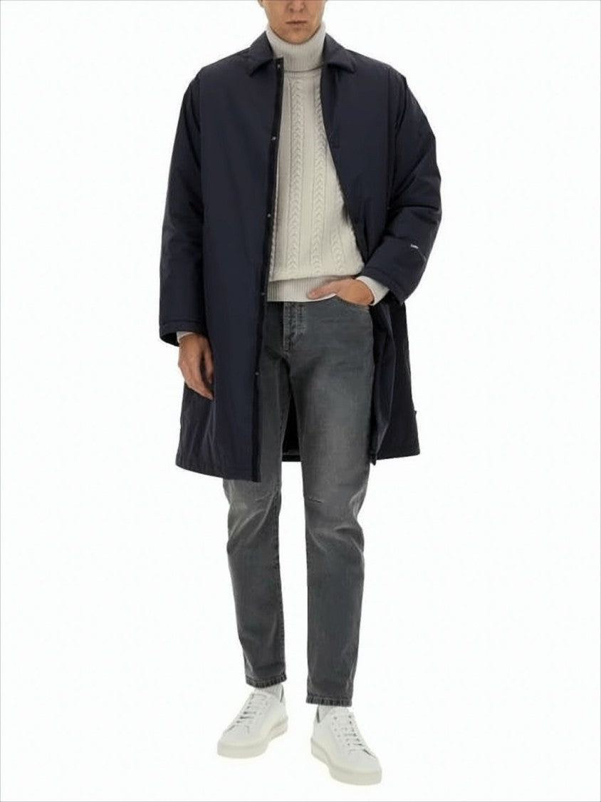 Mid-Thigh Length Blue Coat