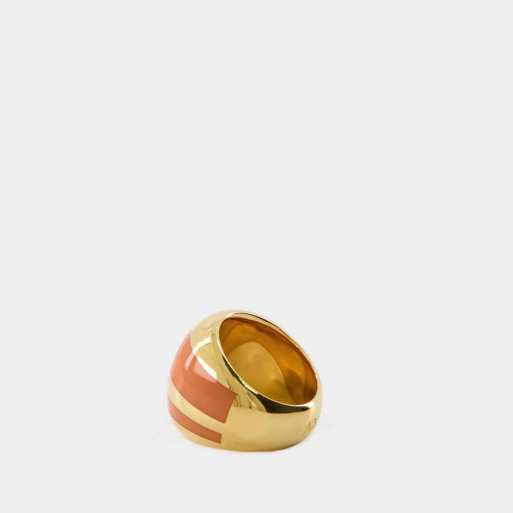 Ring - Orange Tamarin - Gold Metal