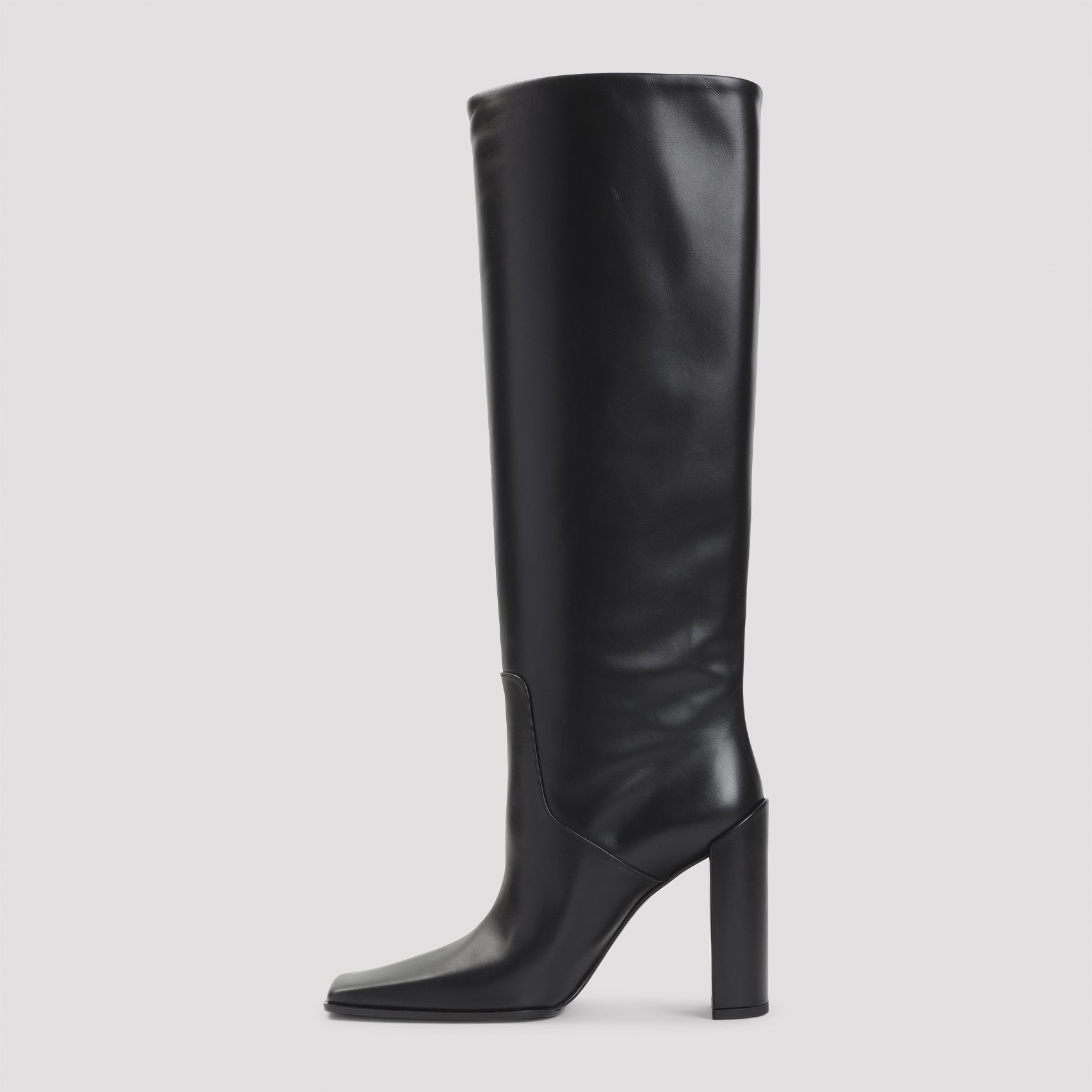 Black Calf Leather Ankle Boots