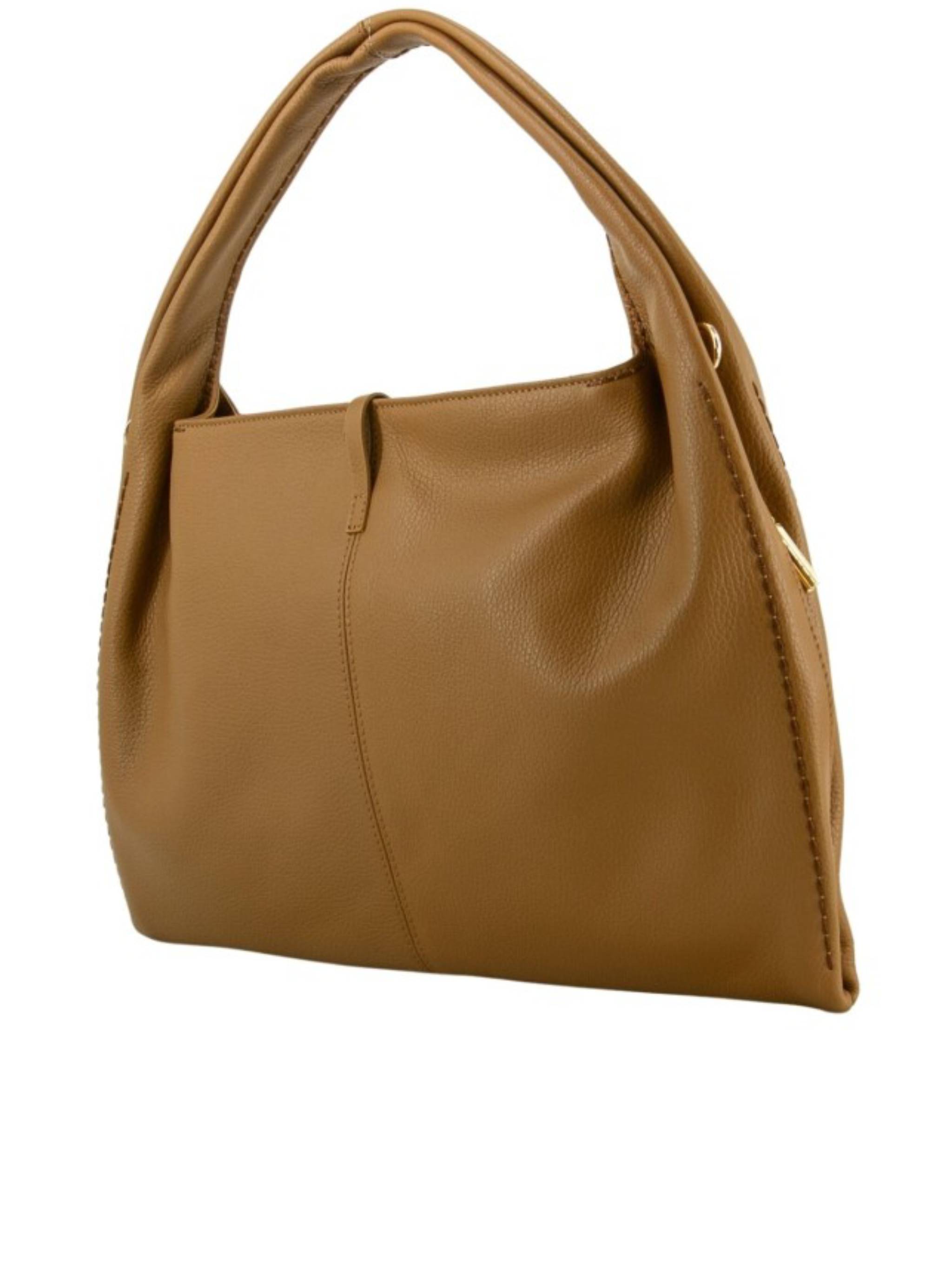 California Medium Pebbled Leather Shoulder Bag