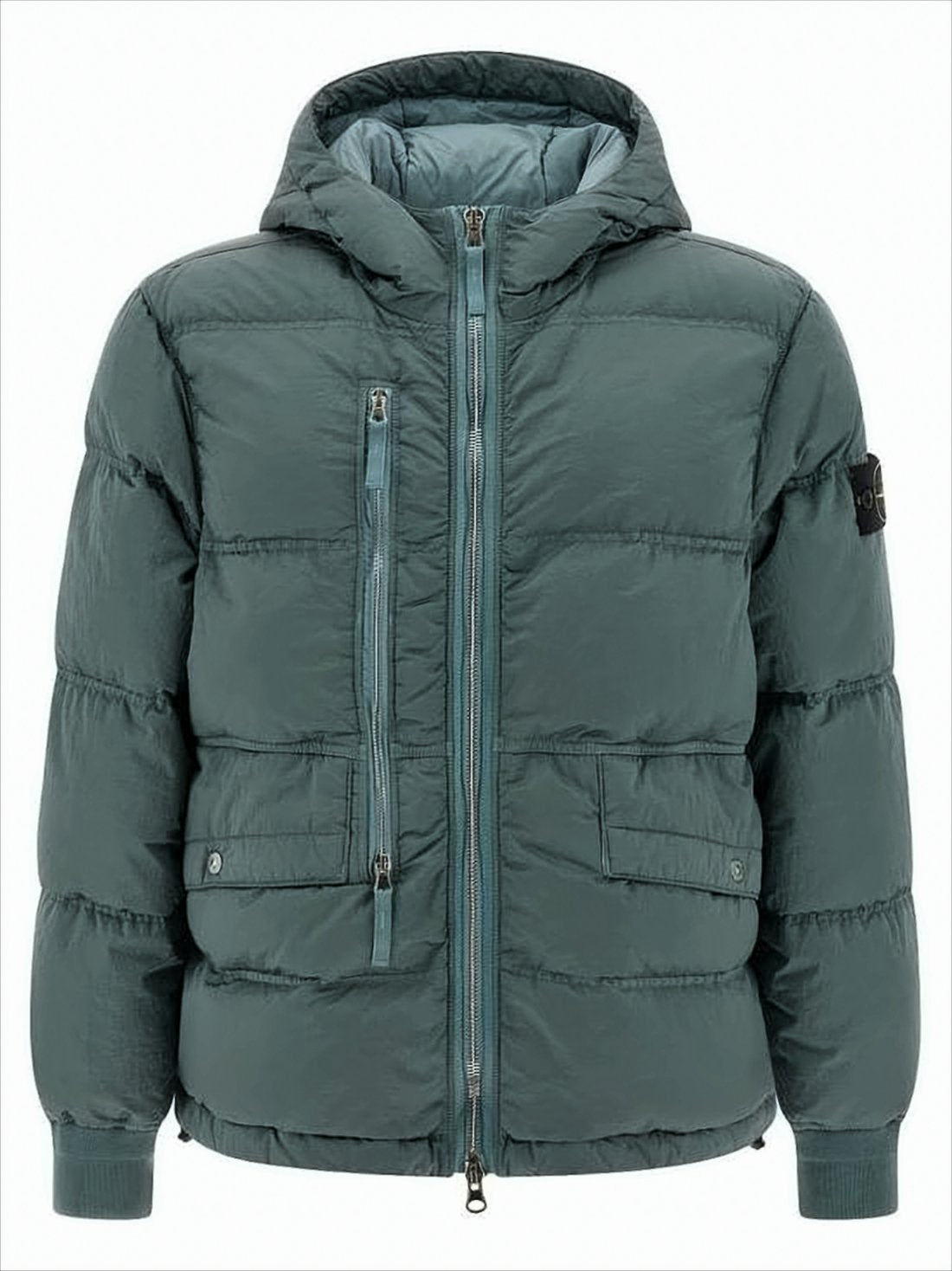 Quilted Hooded Down Parka With Eco-Nylon Fabrication