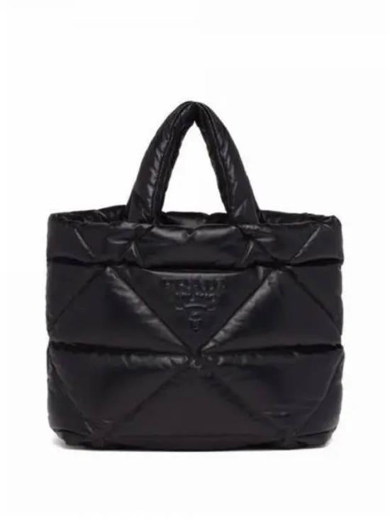 Quilted Padded Tote Bag with Geometric Design