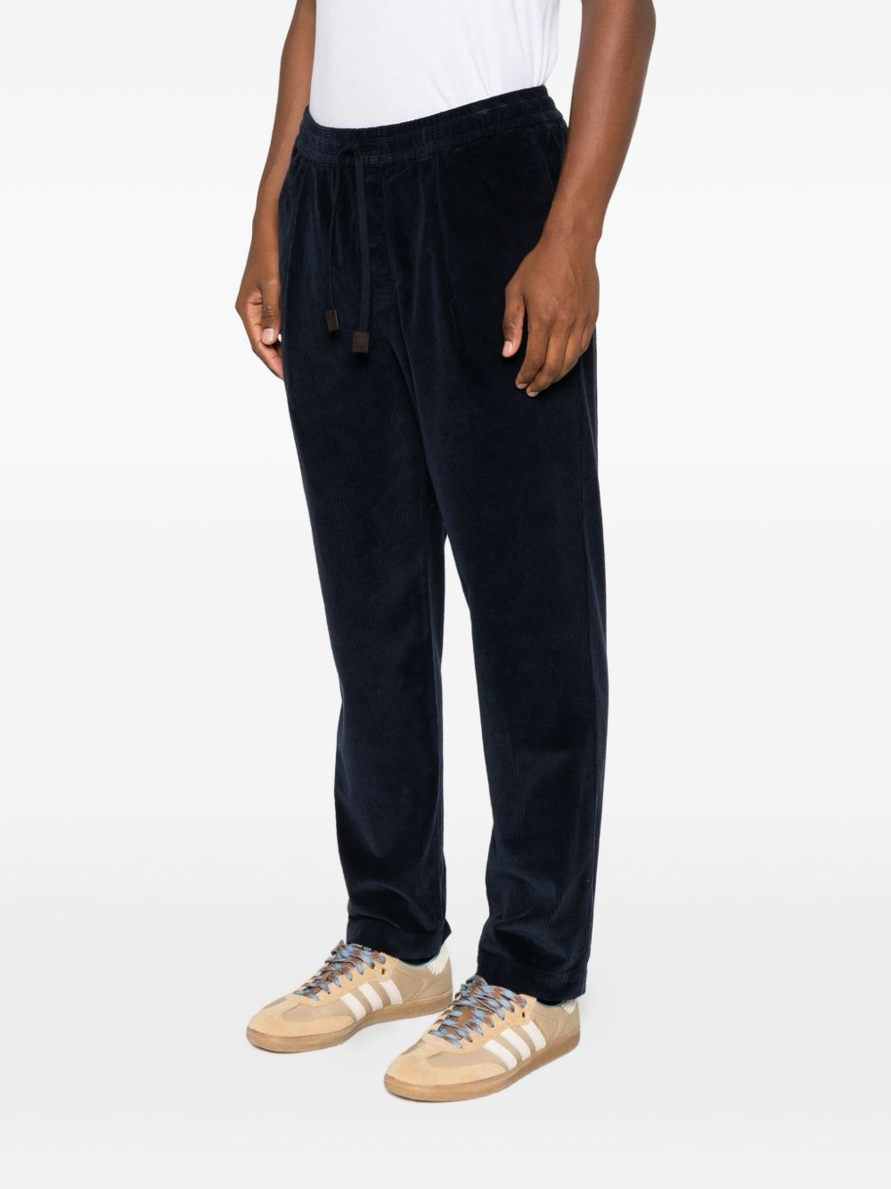 Carrot Fit Trousers In Cotton-Cashmere Blend