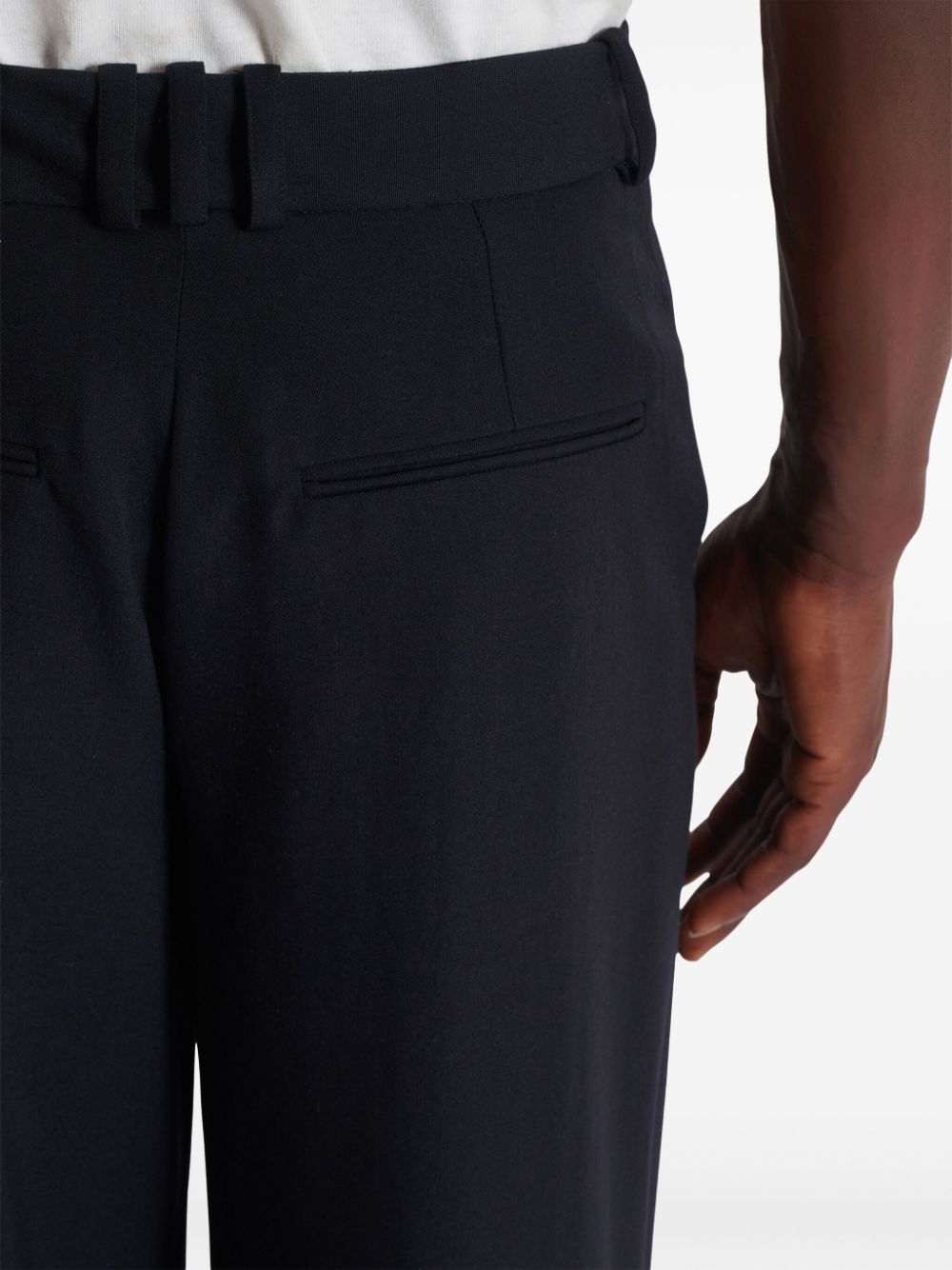 Mid-Rise Black Virgin Wool Trousers