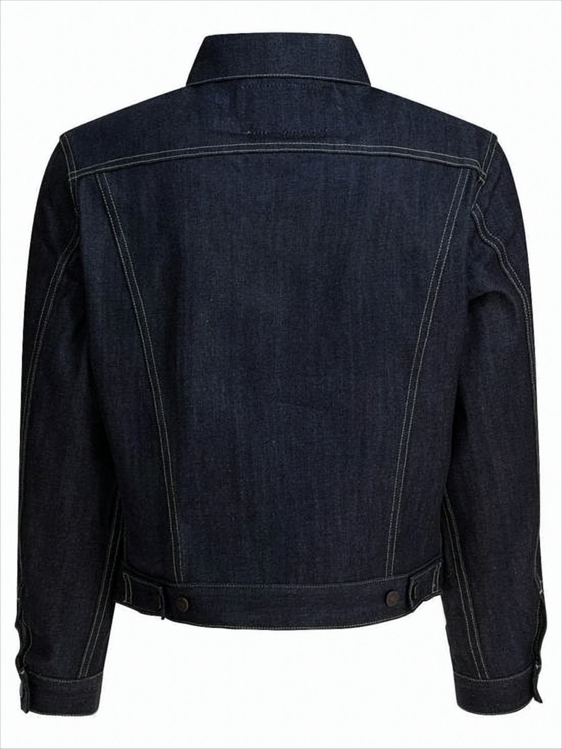 Structured Indigo Denim Jacket with Button-Up Front