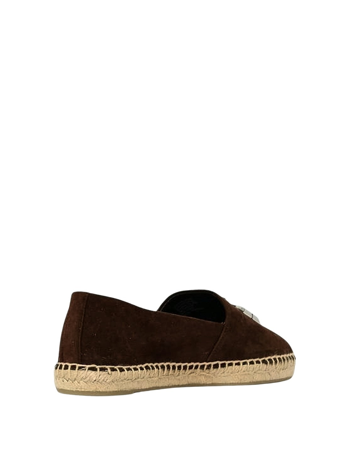 Płaskie buty typu espadryle z metalicznym logo