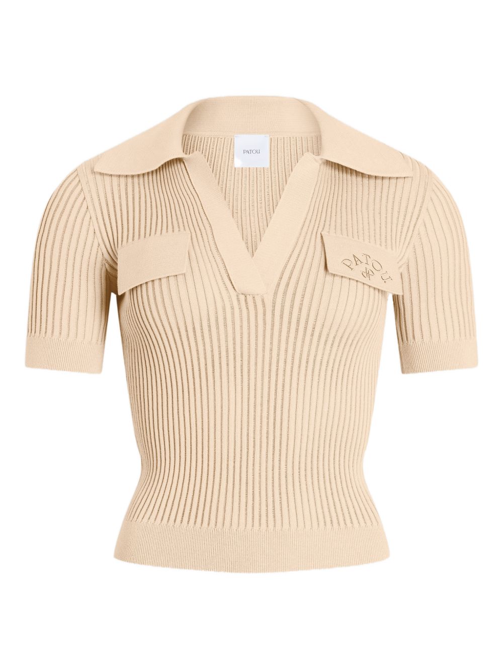 Tailored Short-Sleeved Sweater With Ribbed Texture