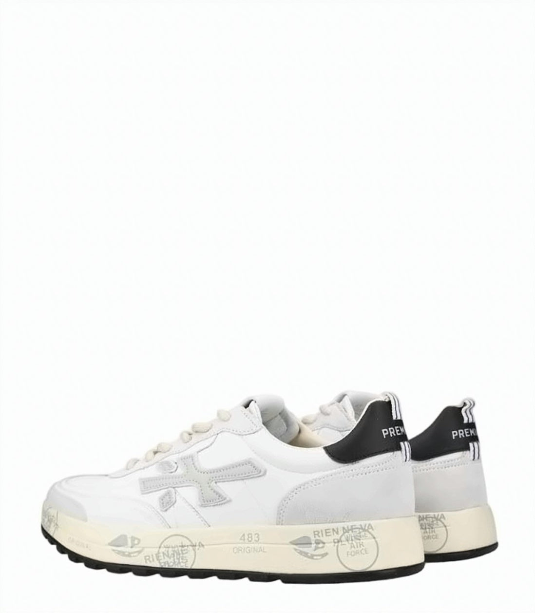 White Beige Vintage Effect Sneakers