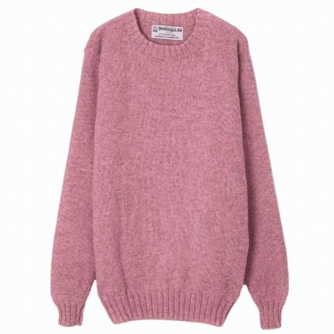 Crew Neck Knit Sweater with Relaxed Fit and Ribbed Details