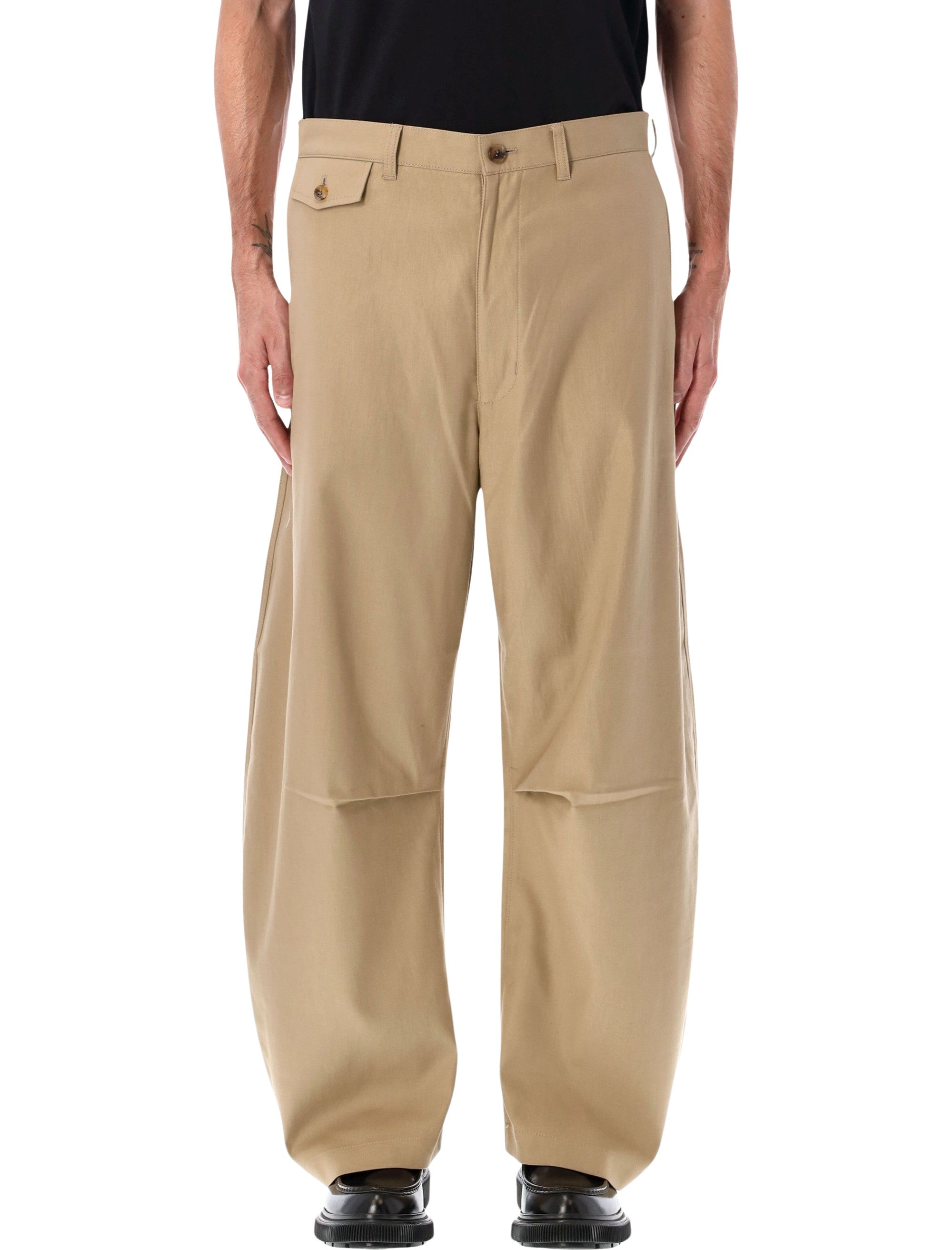 Wide-Leg Cotton Trousers
