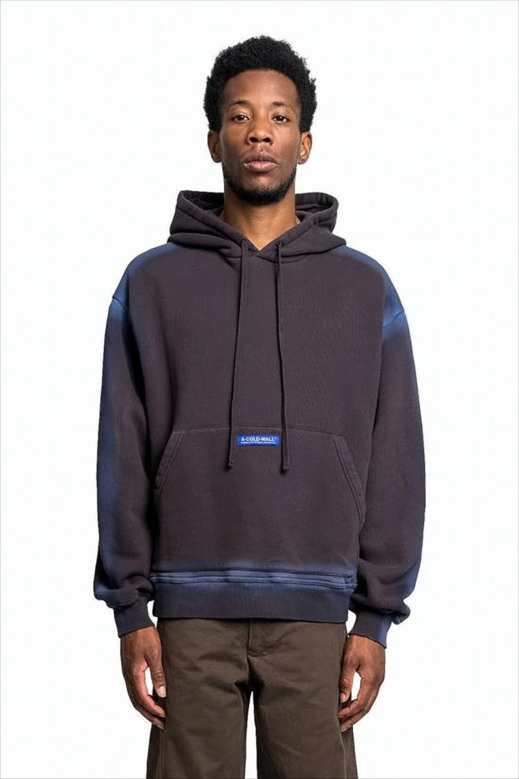 Gradient-Effect Cotton Hoodie with Drawstring