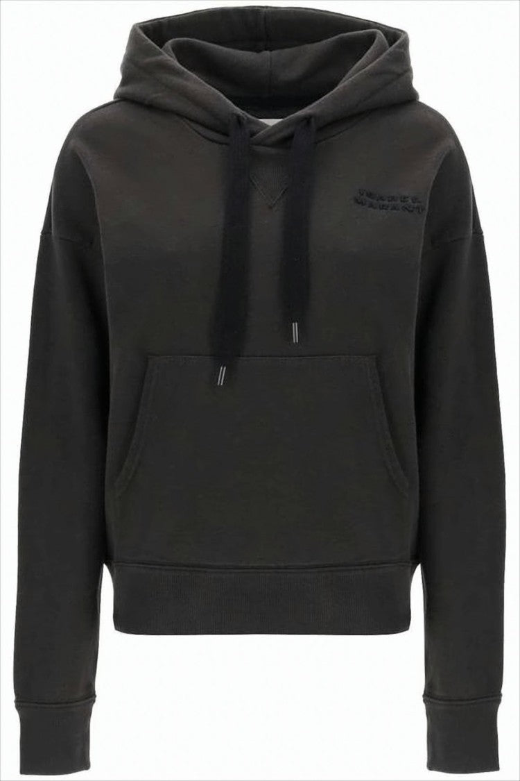 Relaxed Fit Black Hoodie with Drawstring