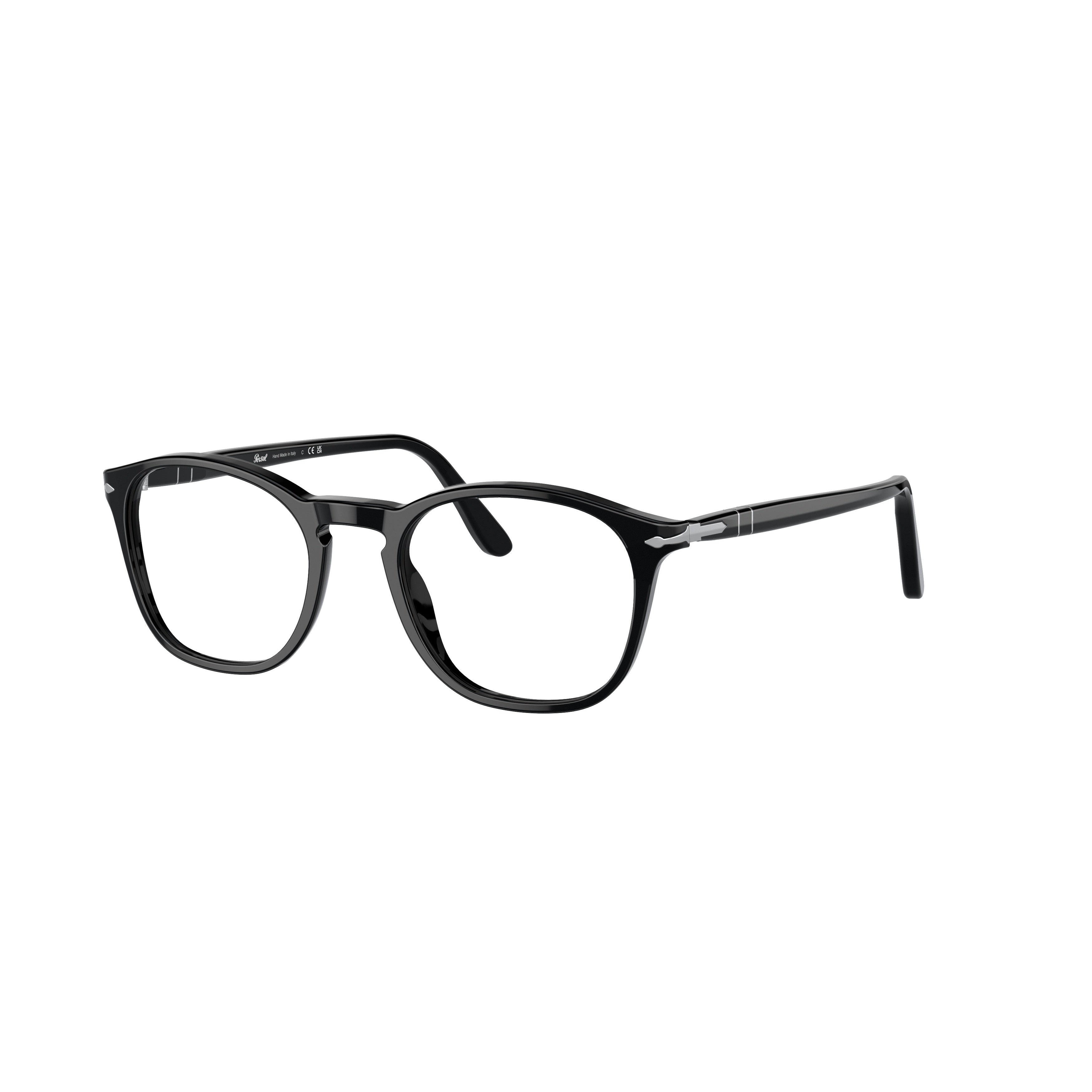 0po3007v Rounded Square Frame Eyeglasses with Polished Finish