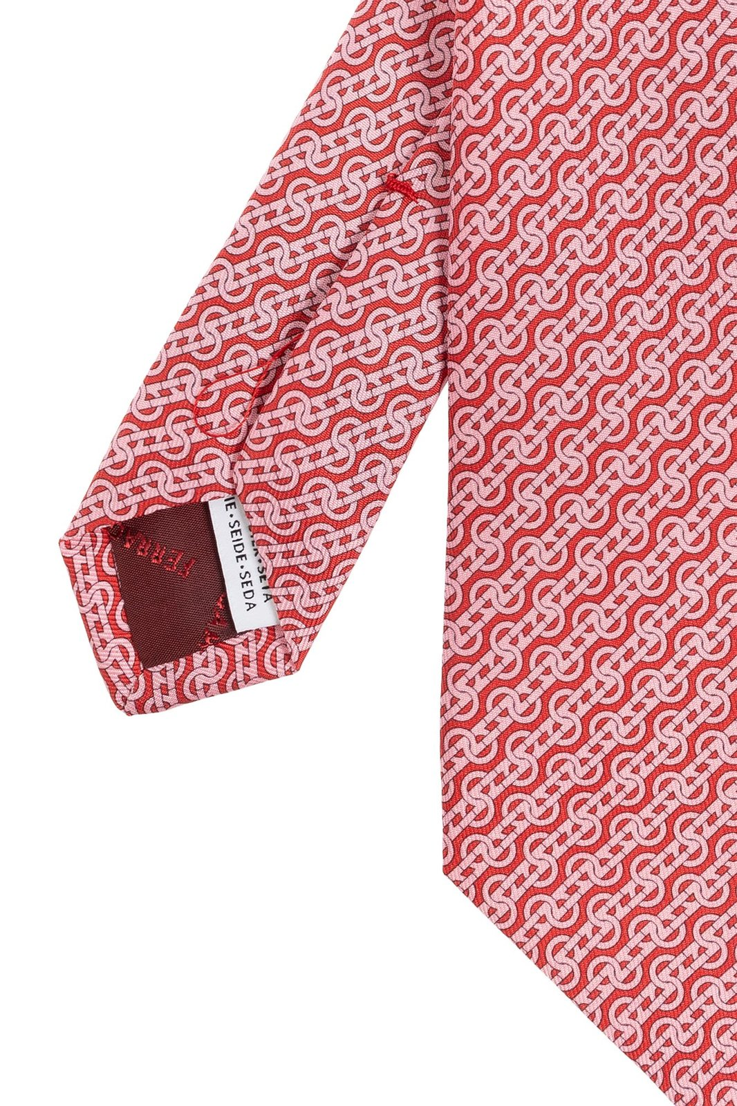 Geometric Pattern Slim Tie in Shades of Pink