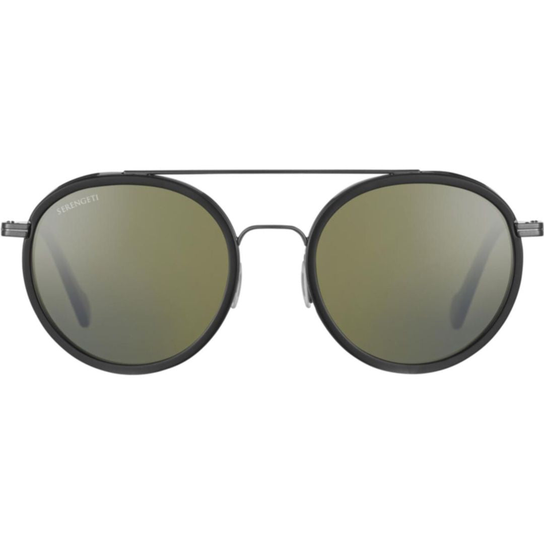 Geary Round Frame Sunglasses with Double Bridge Design
