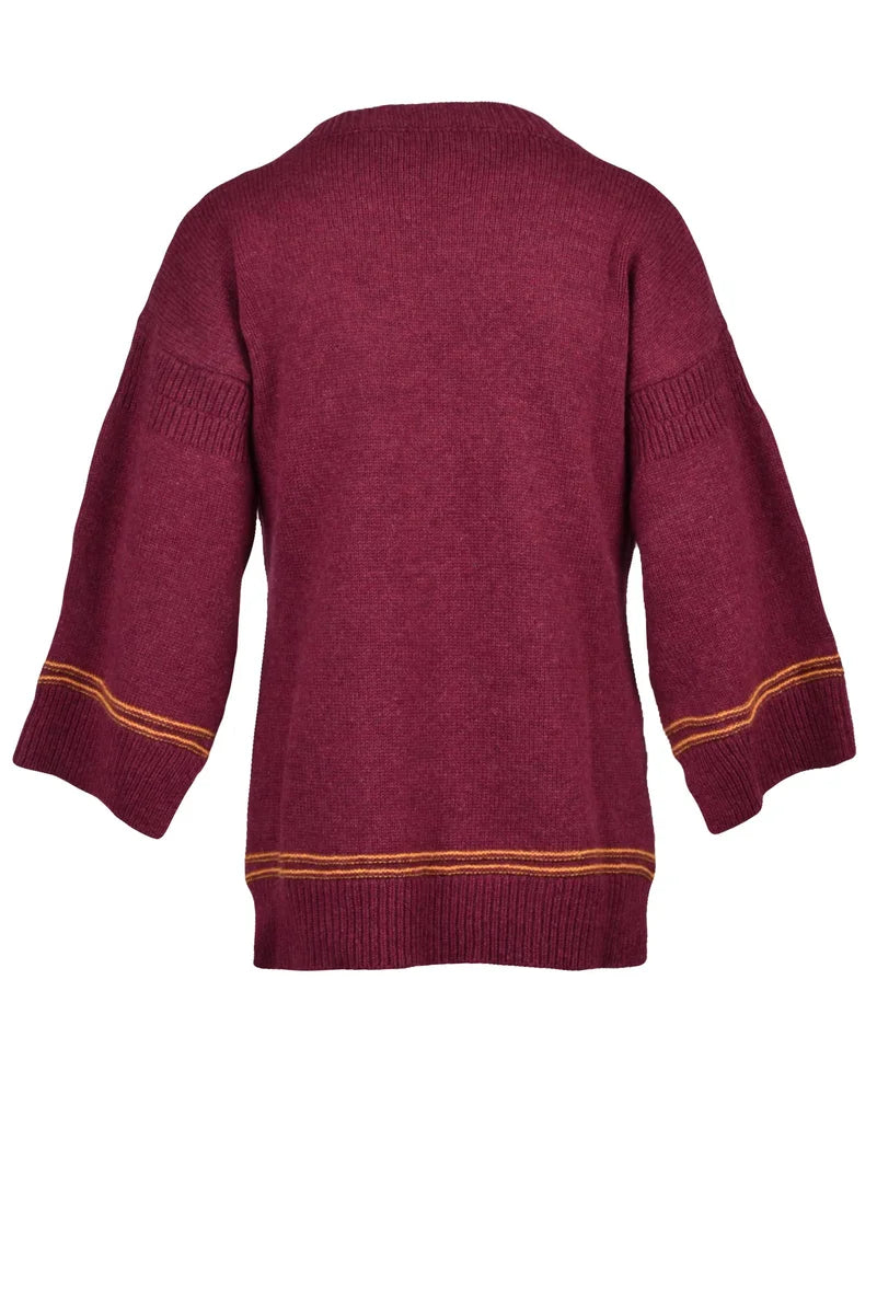 Virgin Wool Crewneck Sweater - Red