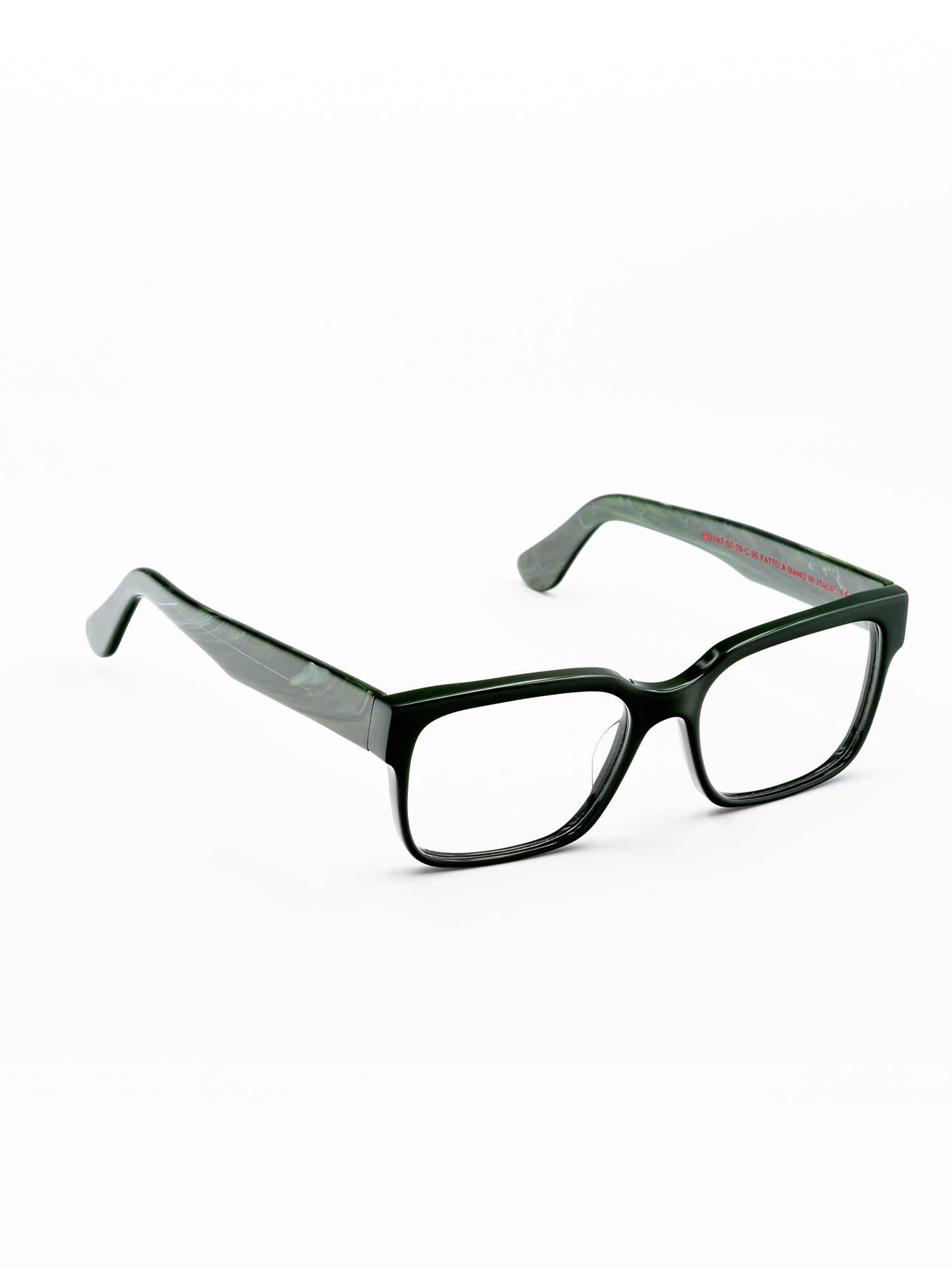 Rectangular Green Acetate Optical Frames with Glossy Finish