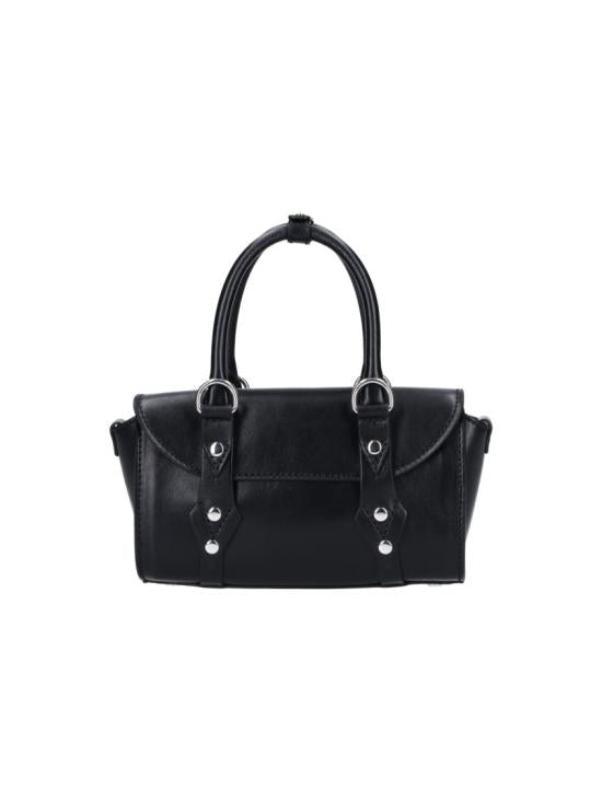 Structured Calf Leather Shoulder Bag With Signature Emblem
