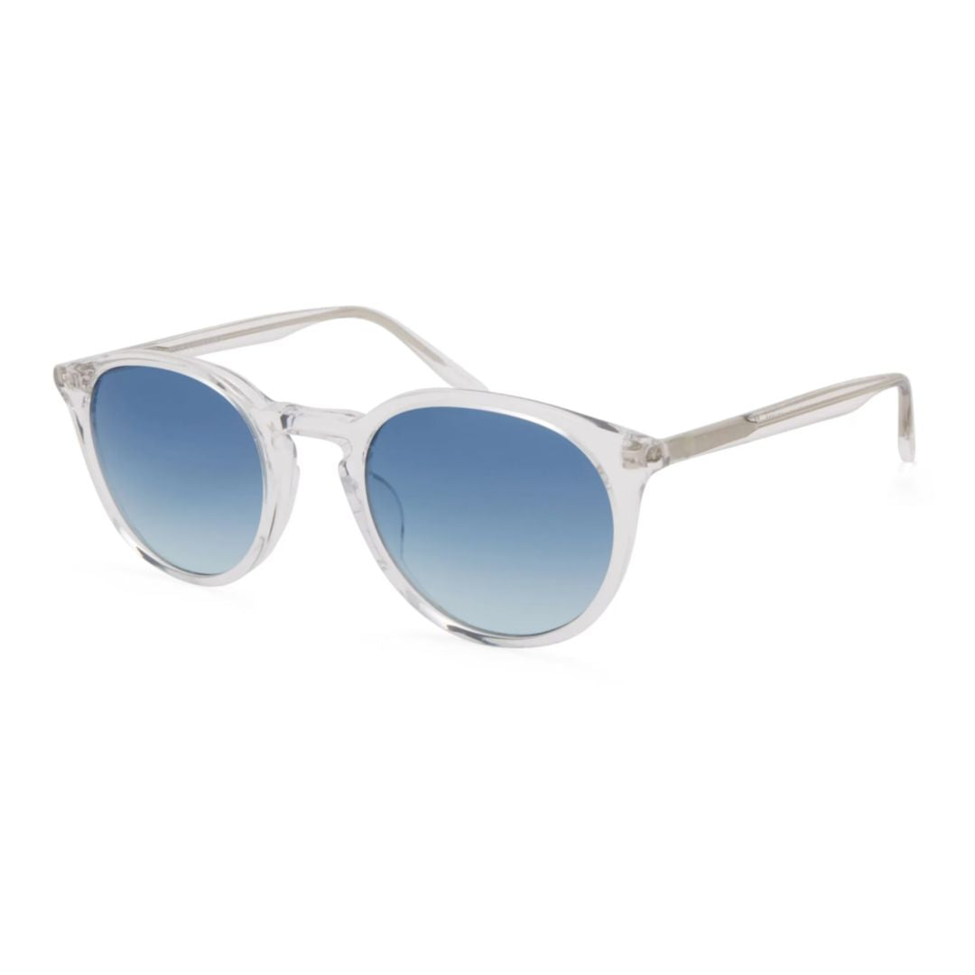 Princeton Translucent Round Sunglasses with Gradient Blue Lenses