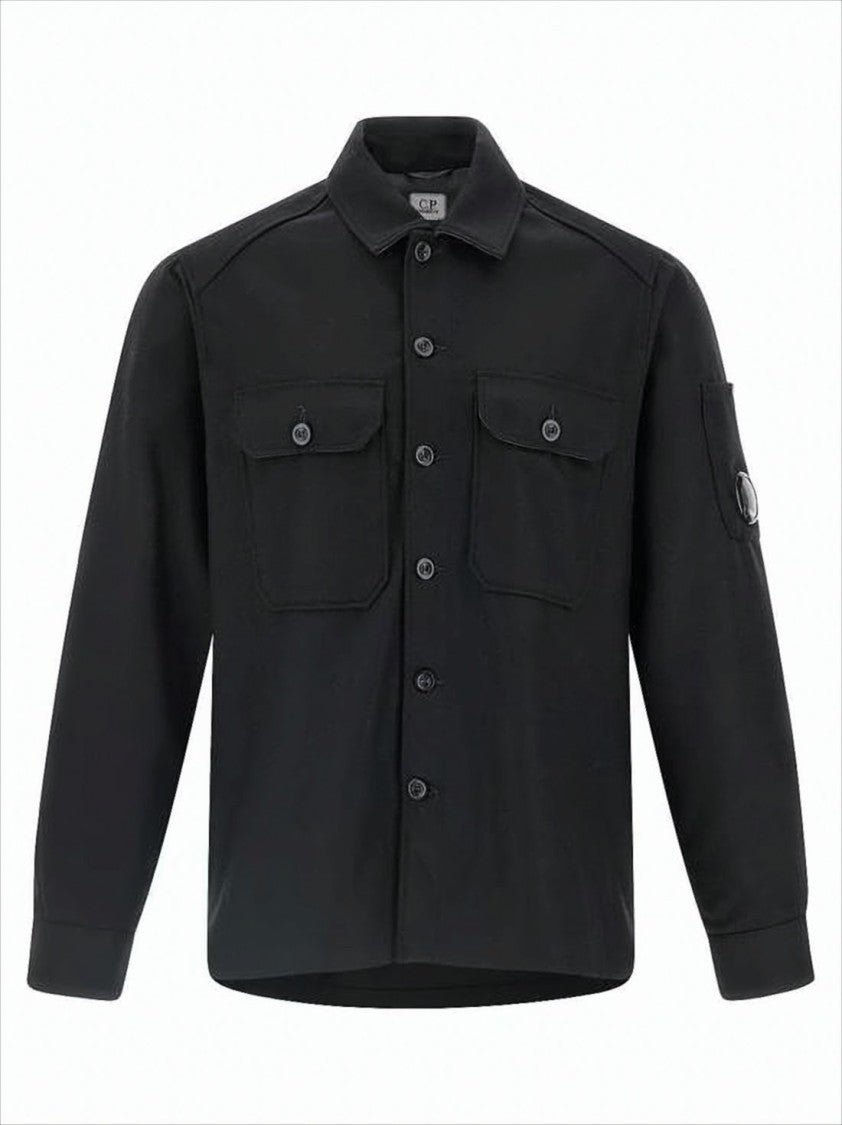 Structured Black Wool Jacket with Button-Up Front
