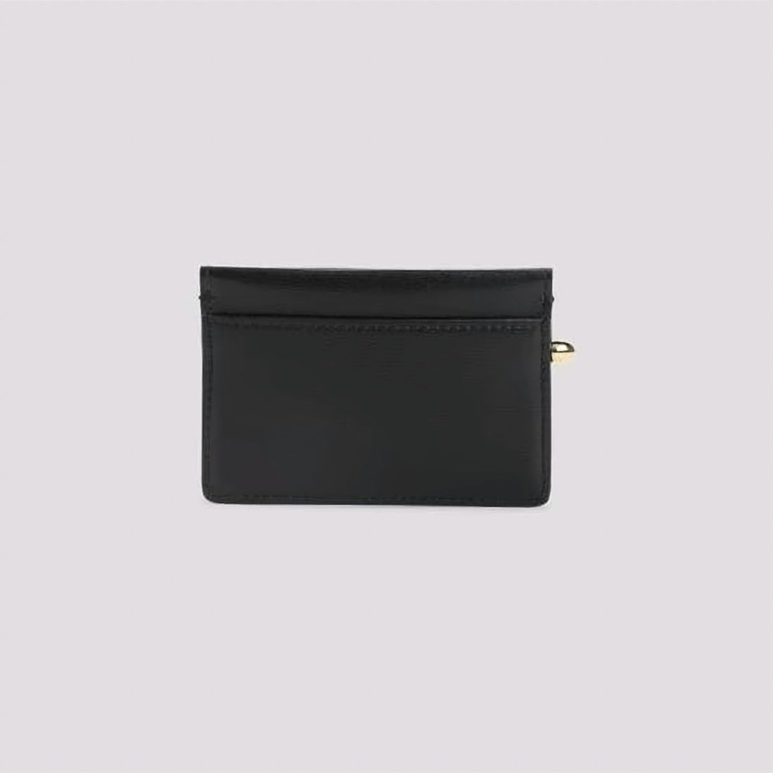 Sleek Calf Leather Cardholder with Gold-tone Accent
