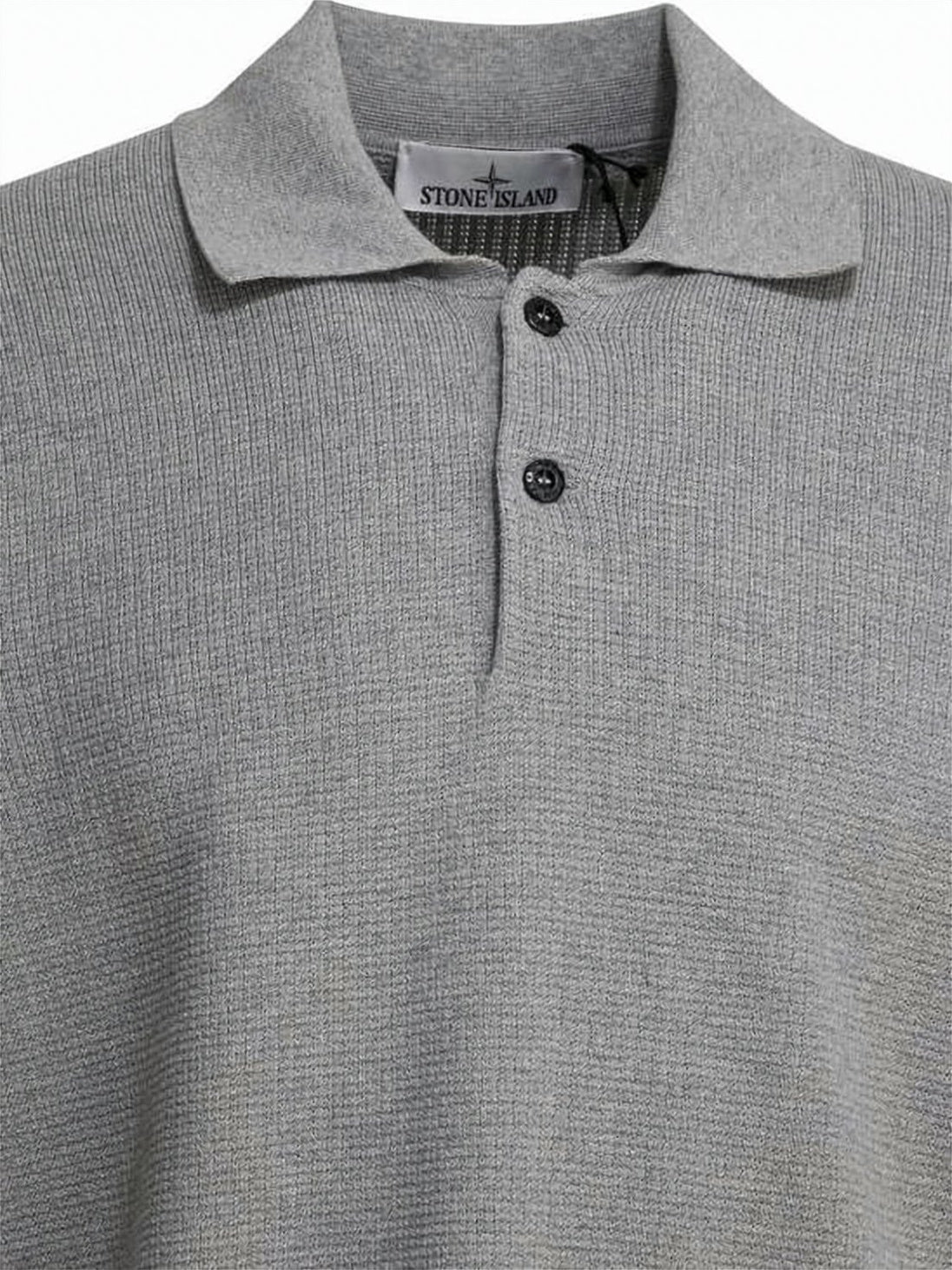 Textured Knit Long-Sleeve Polo Shirt with Distinctive Logo