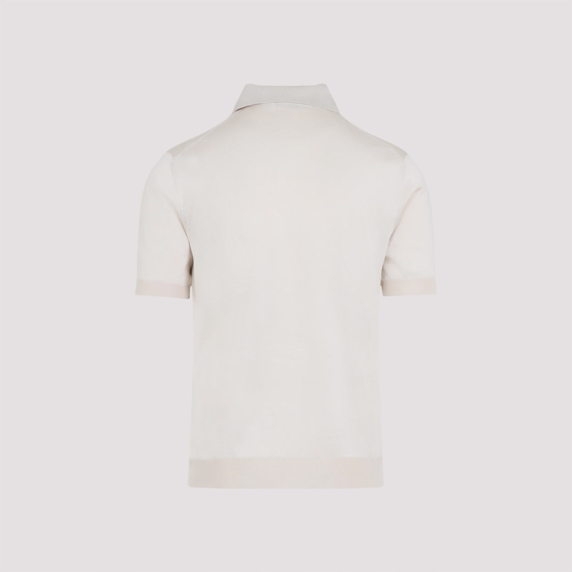 Silk Polo T-Shirt With Collar In Neutral Tones