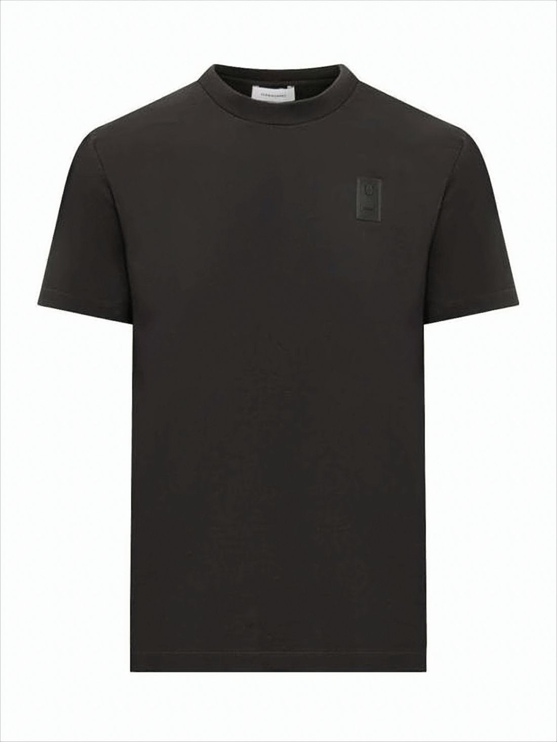 Classic Crew Neck Black T-Shirt With Tonal Logo