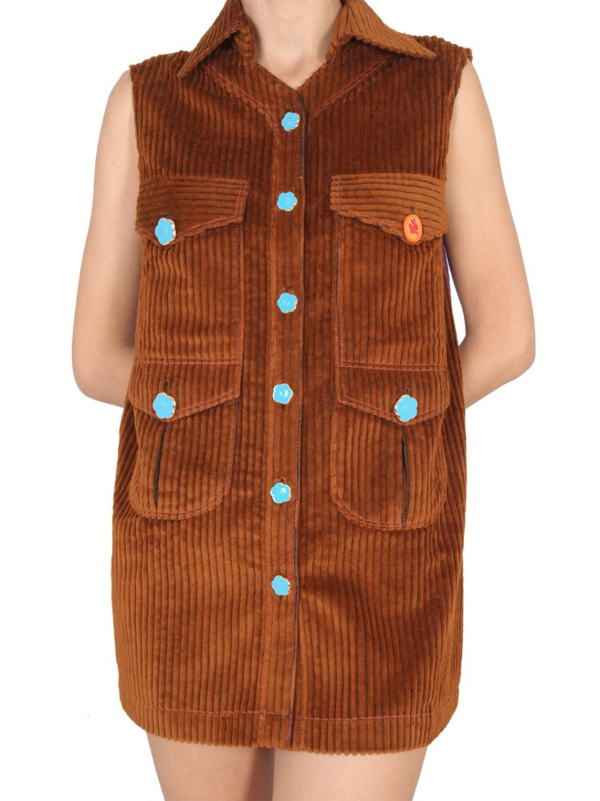 Sleeveless Mini Corduroy Dress