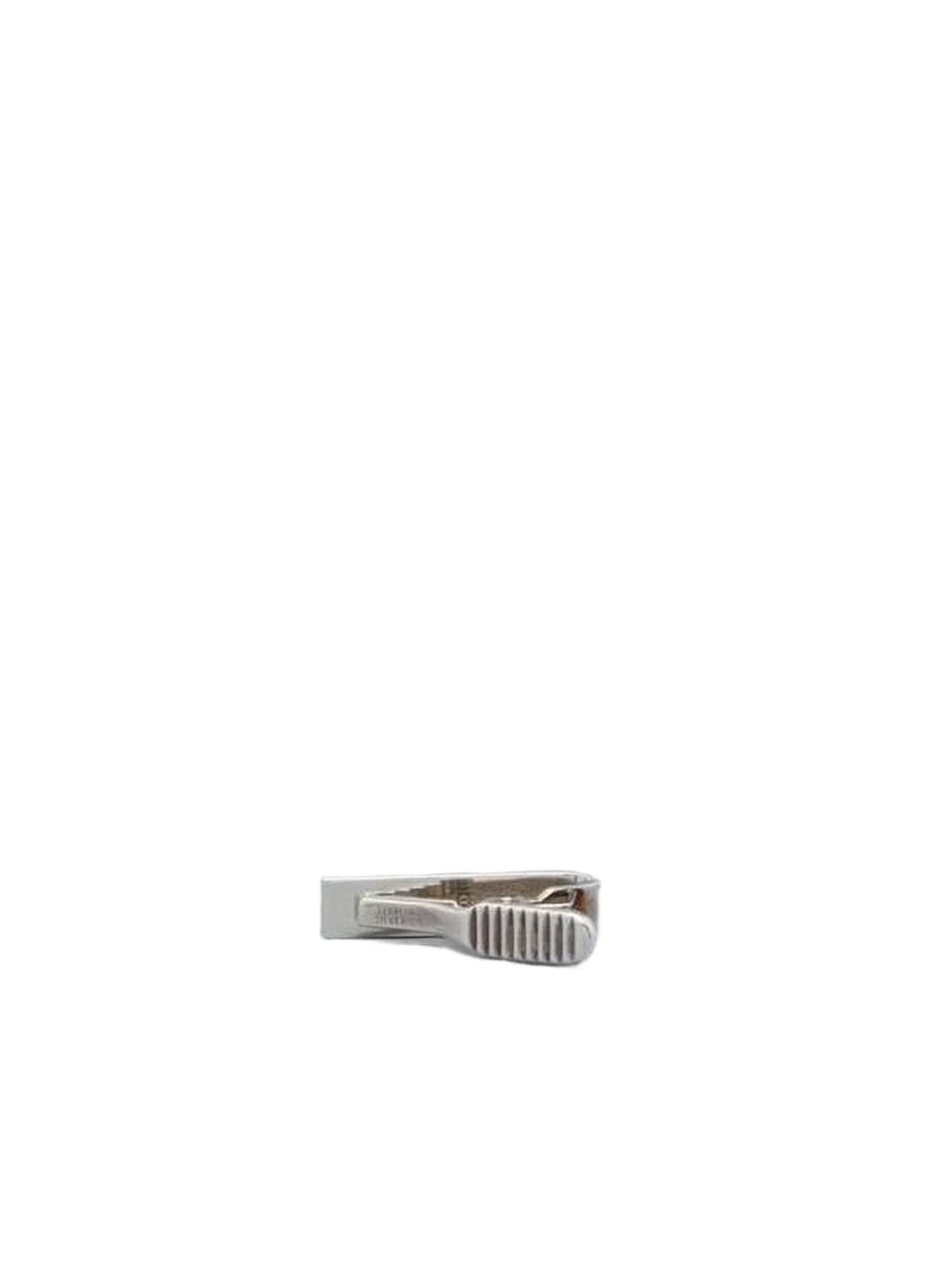 Sleek Silver Tie Clip with Enamel Accents
