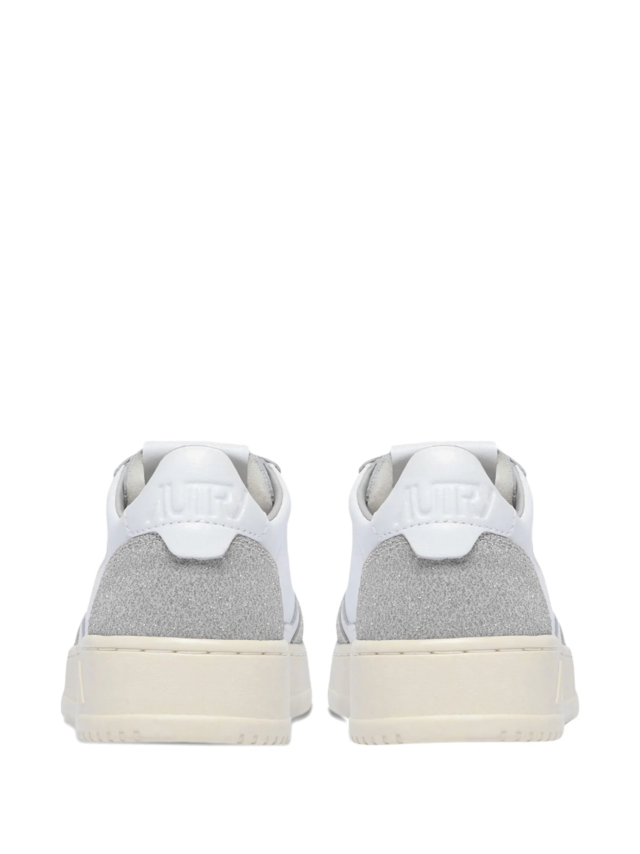 White Medalist Low Perforated Suede Sneakers