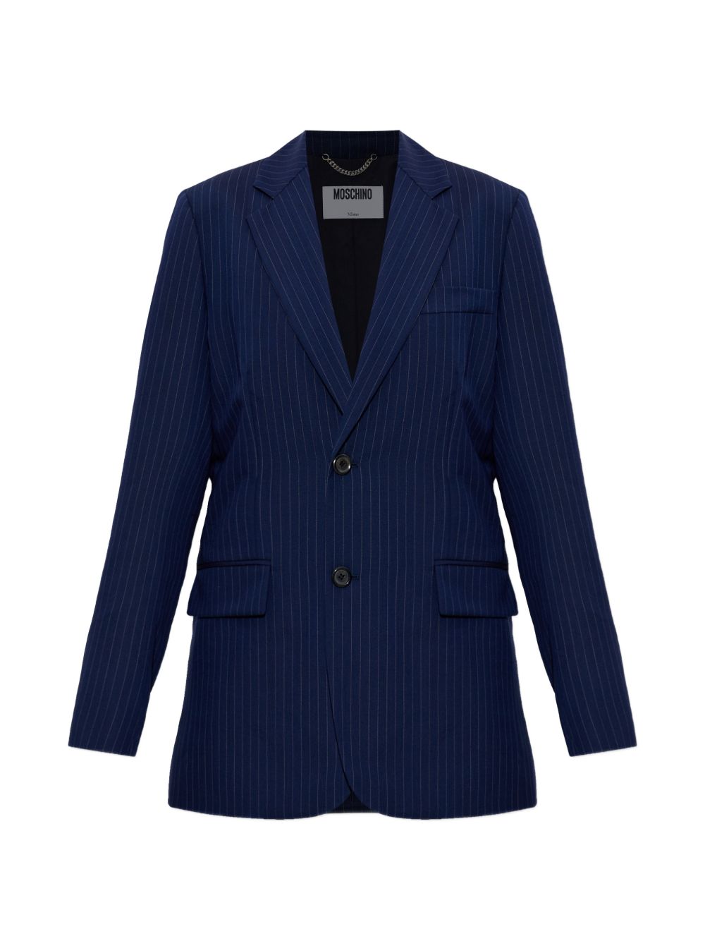 Tailored Navy Blue Silk And Nylon Jacket