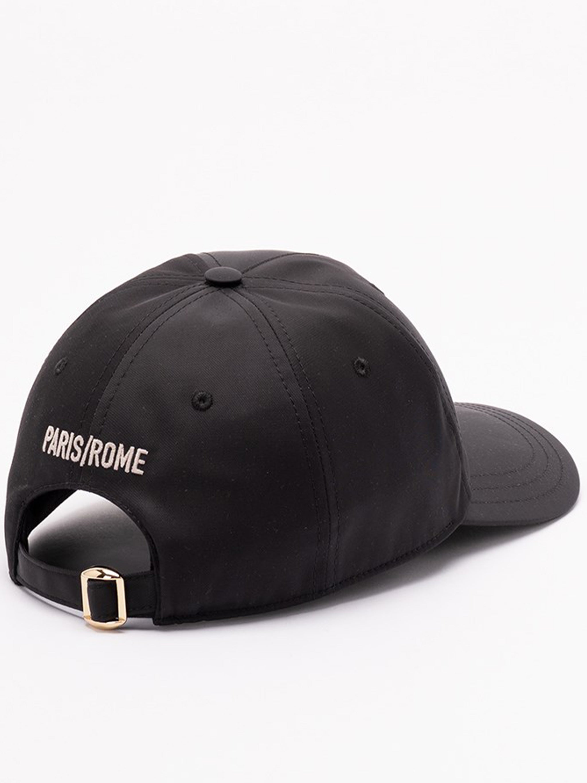 Black Chez Valentino Embroidered Baseball Cap